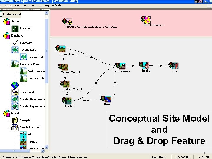 Conceptual Site Model and Drag & Drop Feature 12 