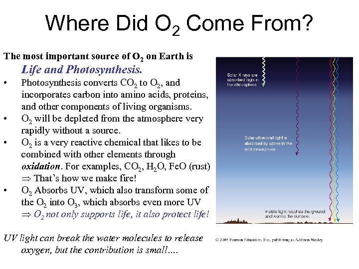 Where Did O 2 Come From? The most important source of O 2 on