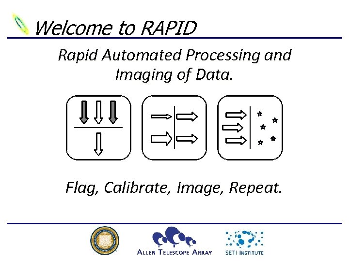 Welcome to RAPID Rapid Automated Processing and Imaging of Data. Flag, Calibrate, Image, Repeat.