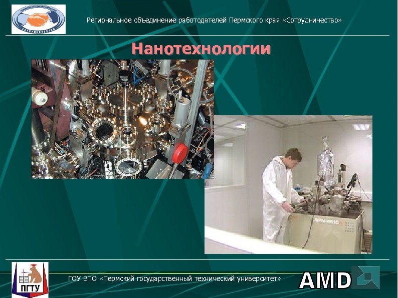 Региональное объединение работодателей Пермского края «Сотрудничество» Нанотехнологии ГОУ ВПО «Пермский государственный технический университет» 
