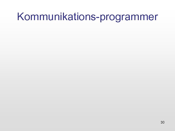 Kommunikations-programmer 30 