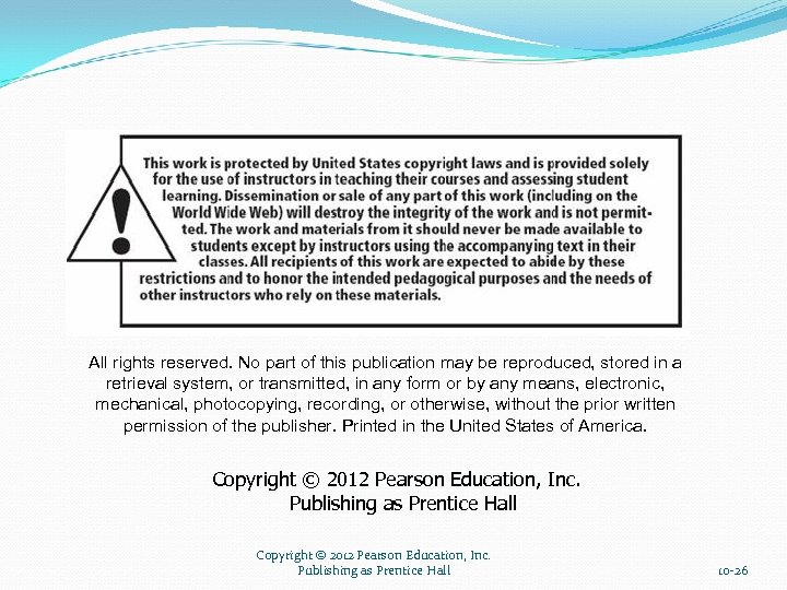 All rights reserved. No part of this publication may be reproduced, stored in a