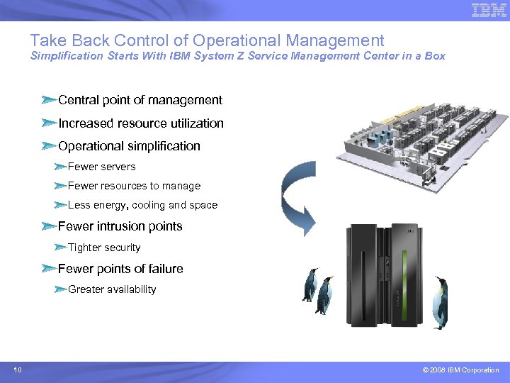 Take Back Control of Operational Management Simplification Starts With IBM System Z Service Management