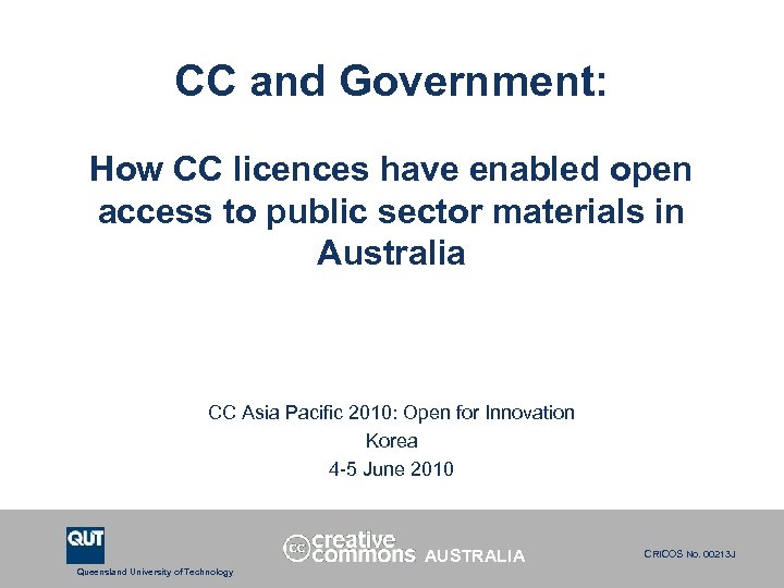 CC and Government: How CC licences have enabled open access to public sector materials