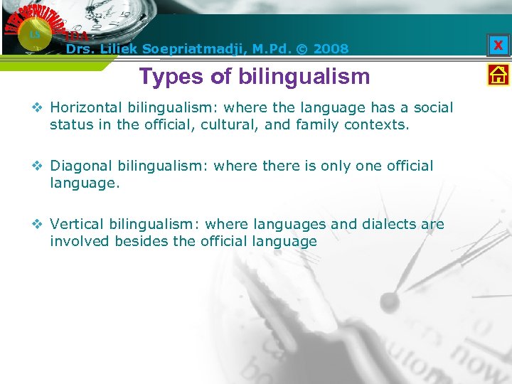 LS IDA Drs. Liliek Kontrakkuliah; Kontrakbelajar; Intro; BPd: form&function; BPd: compre&mem; BPs: syntax& Prod;