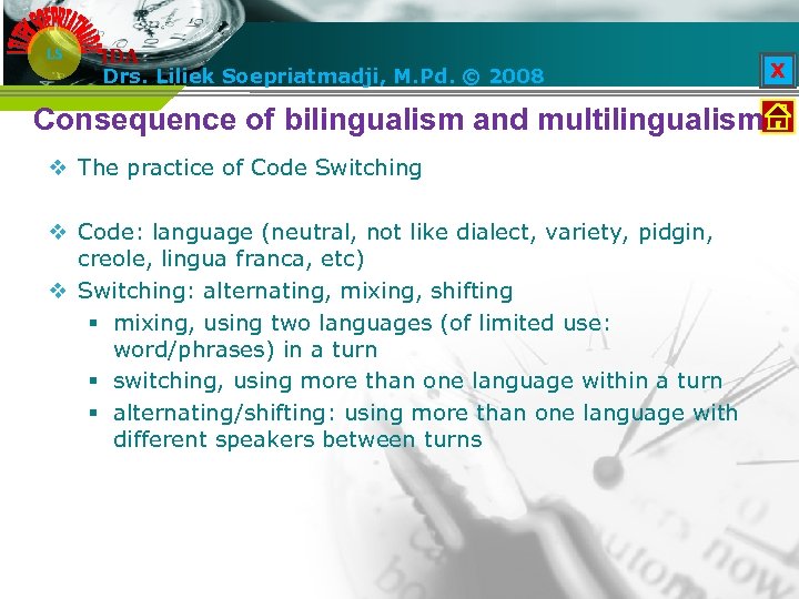 LS IDA Drs. Liliek Kontrakkuliah; Kontrakbelajar; Intro; BPd: form&function; BPd: compre&mem; BPs: syntax& Prod;