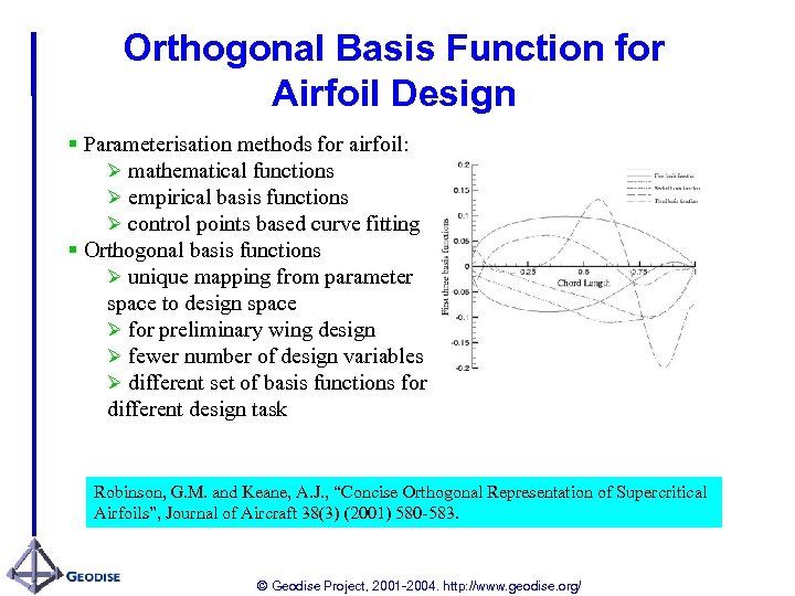 Orthogonal Basis Function for Airfoil Design § Parameterisation methods for airfoil: Ø mathematical functions