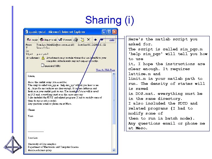 Sharing (i) Here's the matlab script you asked for. The script is called sim_pqc.