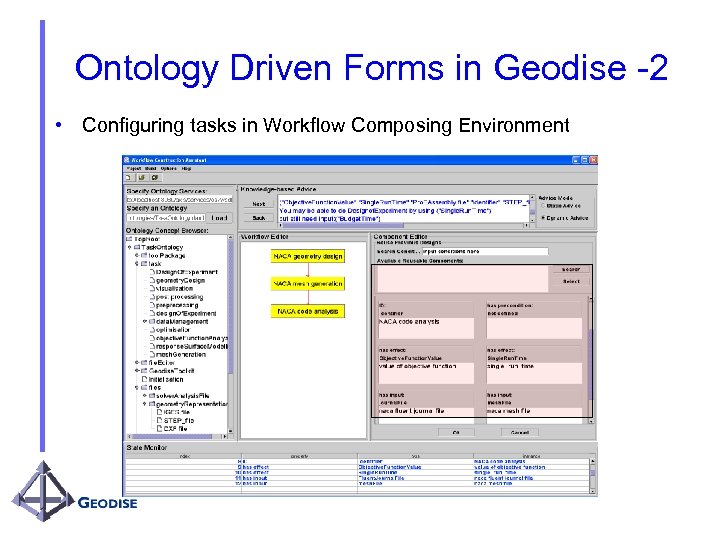 Ontology Driven Forms in Geodise -2 • Configuring tasks in Workflow Composing Environment 