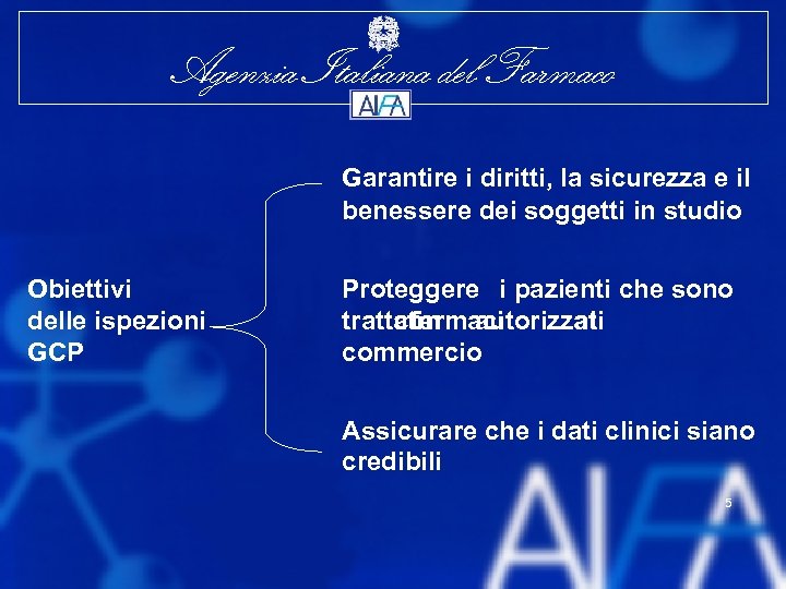 Agenzia Italiana del Farmaco Garantire i diritti, la sicurezza e il benessere dei soggetti