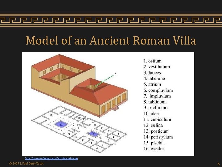 Model of an Ancient Roman Villa http: //romanum. historicus. pl/Zdj/planosdom. jpg © 2009 J.