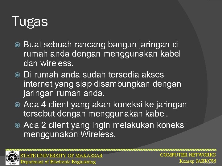 Tugas Buat sebuah rancang bangun jaringan di rumah anda dengan menggunakan kabel dan wireless.