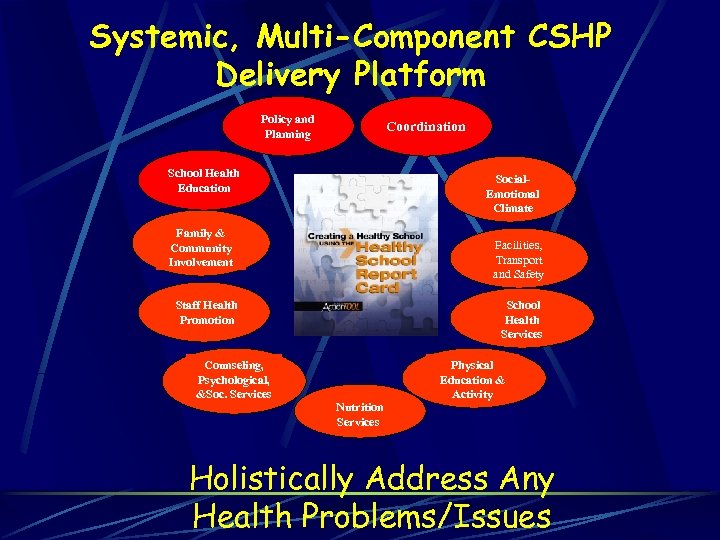 Systemic, Multi-Component CSHP Delivery Platform Policy and Planning Coordination School Health Education Social. Emotional