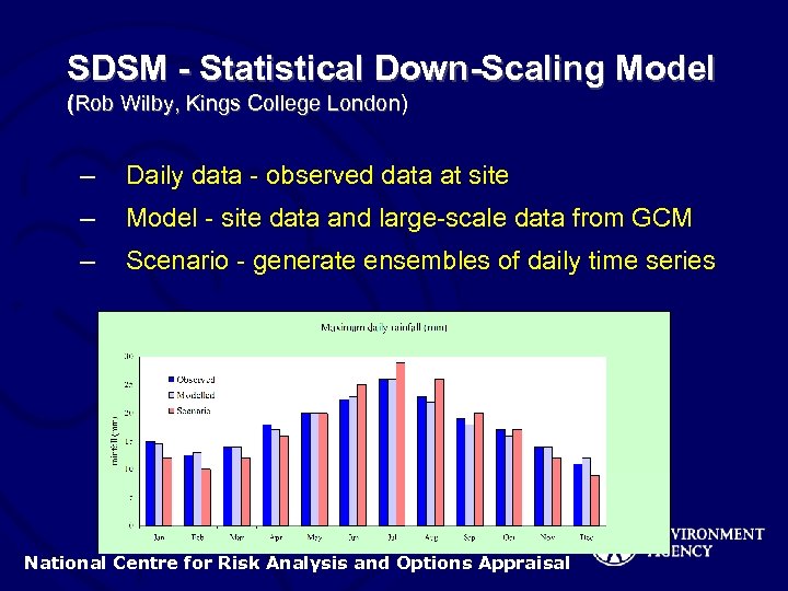 SDSM - Statistical Down-Scaling Model (Rob Wilby, Kings College London) – Daily data -