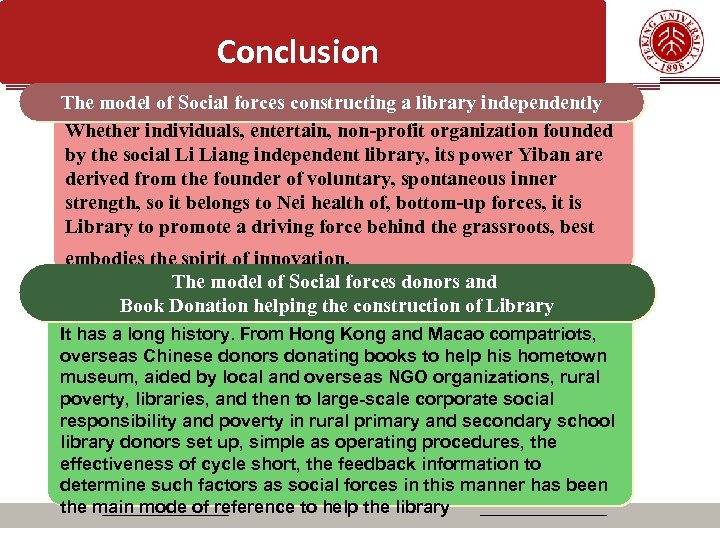 Conclusion The model of Social forces constructing a library independently Whether individuals, entertain, non-profit