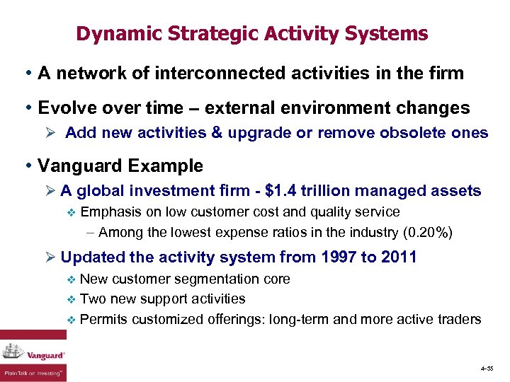 Dynamic Strategic Activity Systems • A network of interconnected activities in the firm •