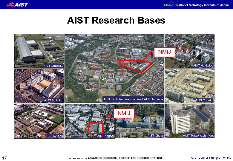 AIST Research Bases NMIJ AIST Hokkaido AIST Chugoku AIST Shikoku AIST Tsukuba Headquarters /