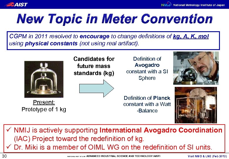 New Topic in Meter Convention CGPM in 2011 resolved to encourage to change definitions