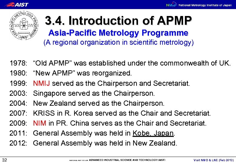 3. 4. Introduction of APMP Asia-Pacific Metrology Programme (A regional organization in scientific metrology)