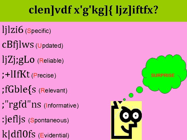 clen]vdf x'g'kg]{ ljz]iftfx? ljlzi 6 (Specific) c. Bfjlws (Updated) lj. Zj; g. Lo (Reliable)
