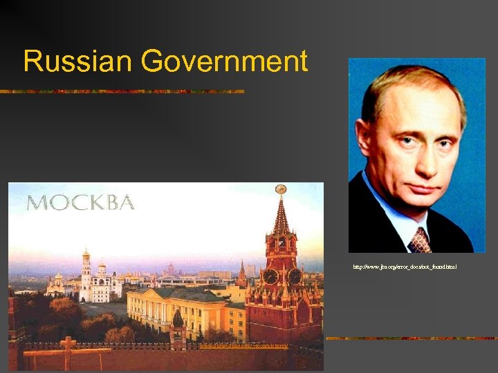 Russian Government n n n Increased Taxation Nationalization of Oil Fields? War against Oligarchs