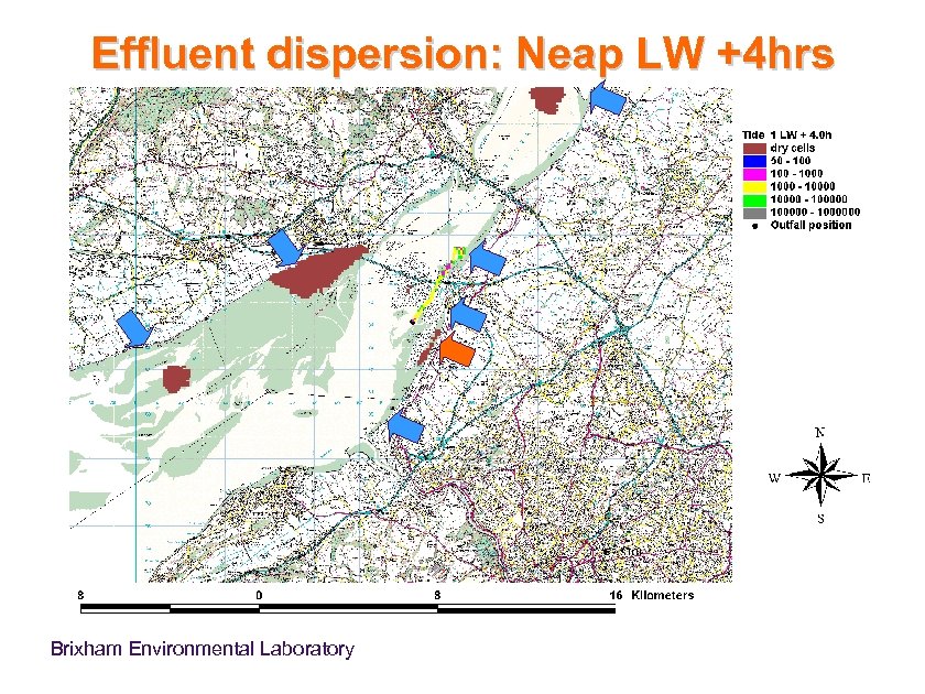 Effluent dispersion: Neap LW +4 hrs Brixham Environmental Laboratory 