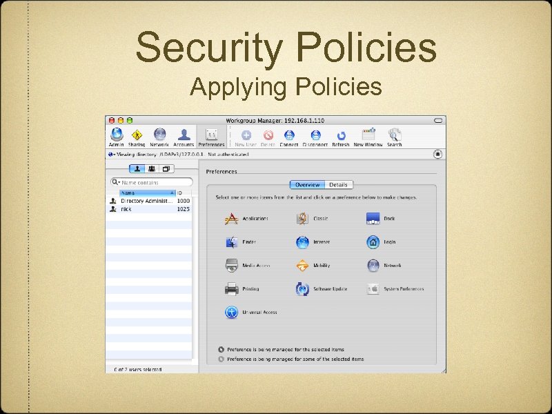 Security Policies Applying Policies 