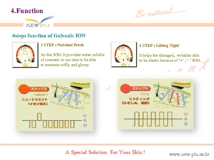 tural. . Be na 4. Function 4 steps function of Galvanic ION 3 STEP