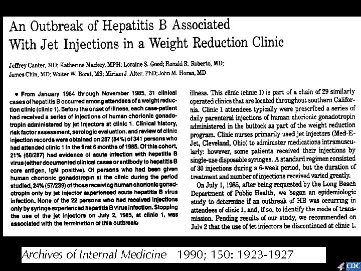 Archives of Internal Medicine 1990; 150: 1923 -1927 