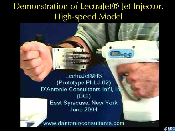 Demonstration of Lectra. Jet® Jet Injector, High-speed Model 