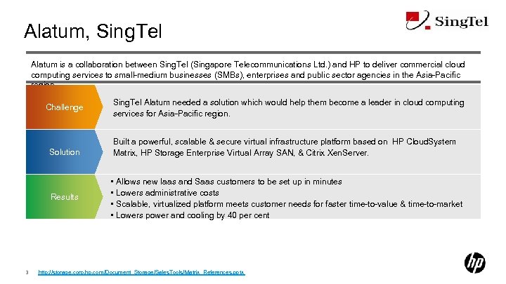 Alatum, Sing. Tel Alatum is a collaboration between Sing. Tel (Singapore Telecommunications Ltd. )