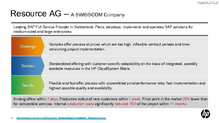 Resource AG – A SWISSCOM Company Leading SAP Full Service Provider in Switzerland. Plans,