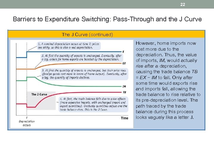 22 Barriers to Expenditure Switching: Pass-Through and the J Curve The J Curve (continued)
