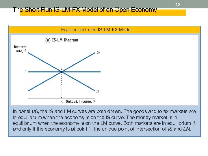 The Short-Run IS-LM-FX Model of an Open Economy 45 Equilibrium in the IS-LM-FX Model