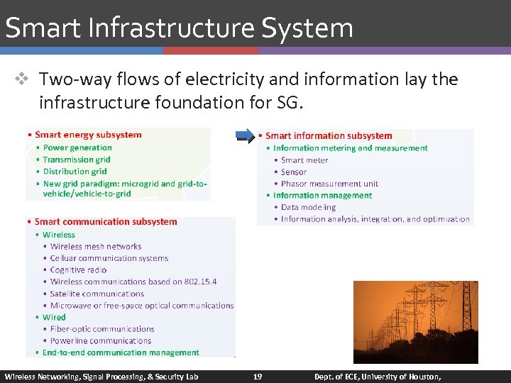 Smart Infrastructure System v Two-way flows of electricity and information lay the infrastructure foundation