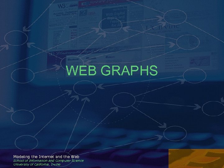 WEB GRAPHS Modeling the Internet and the Web School of Information and Computer Science