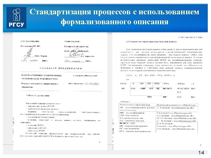 Стандартизация процессов с использованием формализованного описания 14 