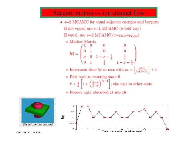 Random motion --- ion channel flow NIHES EERC Oct. 25, 2002 