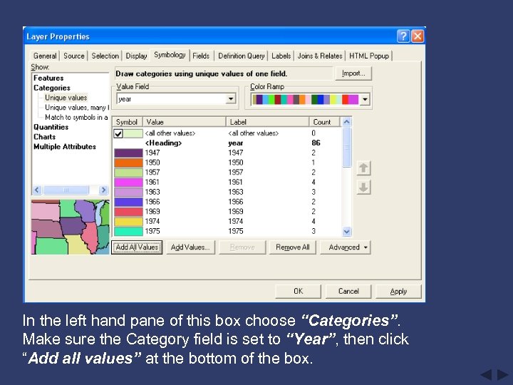 In the left hand pane of this box choose “Categories”. Make sure the Category