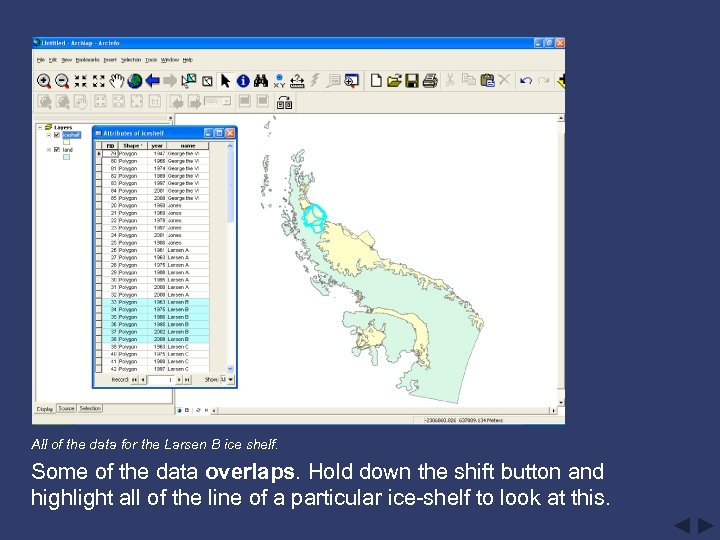 All of the data for the Larsen B ice shelf. Some of the data