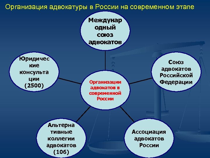 Структура адвокатуры в рф схема