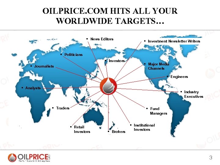 OILPRICE. COM HITS ALL YOUR WORLDWIDE TARGETS… § News Editors § Investment Newsletter Writers