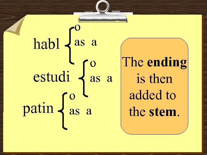 o as a habl estudi patin The ending o as a is then o