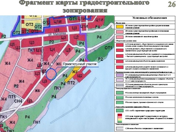 26 Условные обозначения Жилые зоны Ж 3 -зона существующей застройки среднеэтажными жилыми домами Ж