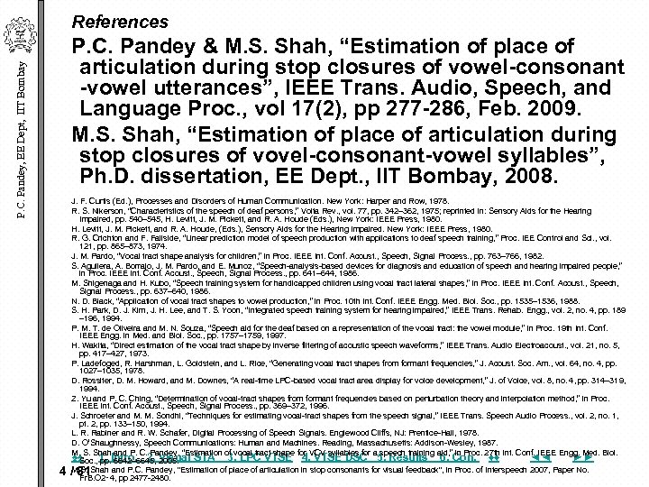 References P. C. Pandey, EE Dept, IIT Bombay P. C. Pandey & M. S.