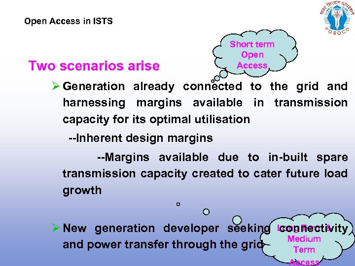 Open Access in ISTS Two scenarios arise Short term Open Access Ø Generation already