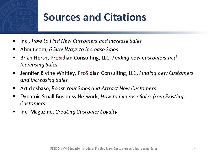 Sources and Citations § Inc. , How to Find New Customers and Increase Sales