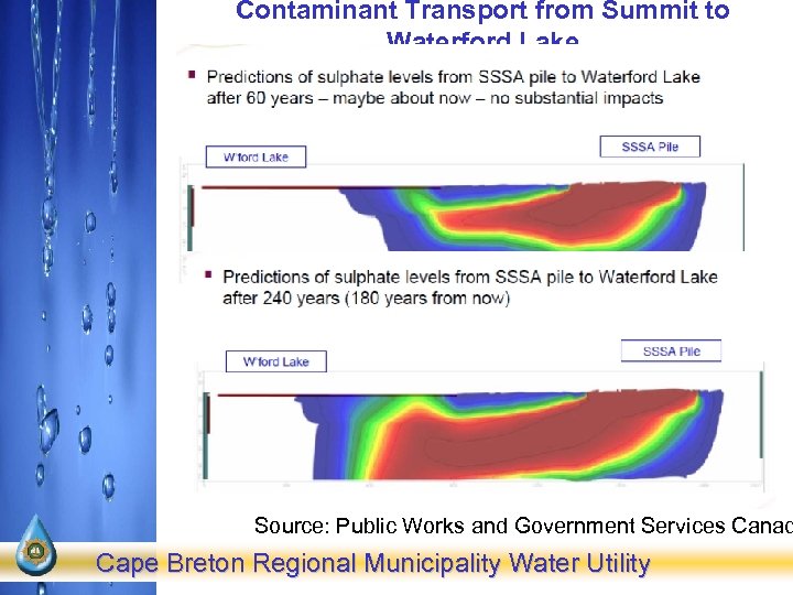 Contaminant Transport from Summit to Waterford Lake Source: Public Works and Government Services Canad