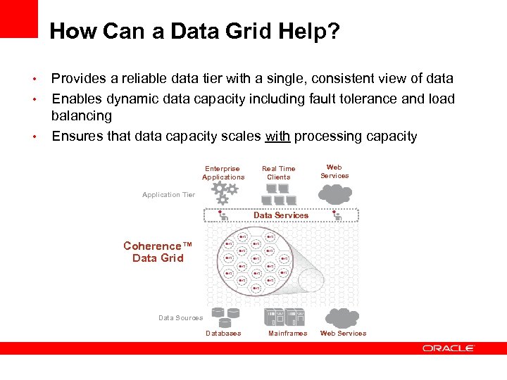 How Can a Data Grid Help? • • • Provides a reliable data tier