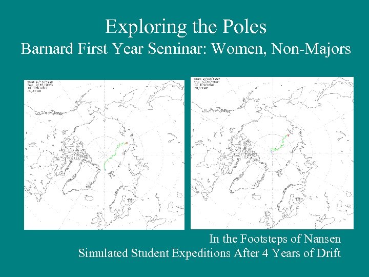 Exploring the Poles Barnard First Year Seminar: Women, Non-Majors In the Footsteps of Nansen